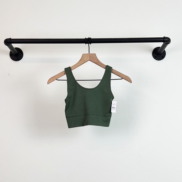 NWT Loft Daydream Seamless Scoop Neck Bralette in Olive Green - Picture 2 of 4